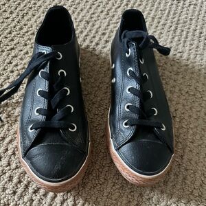 Converse Black Leather All Star Sneakers